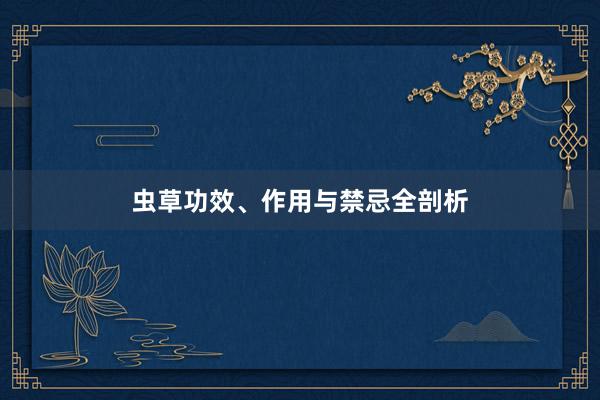 虫草功效、作用与禁忌全剖析